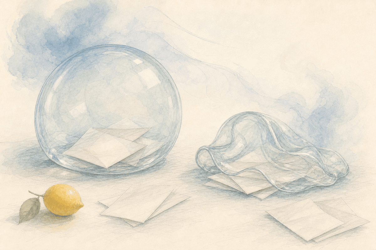 Glass shells after an event window has passed