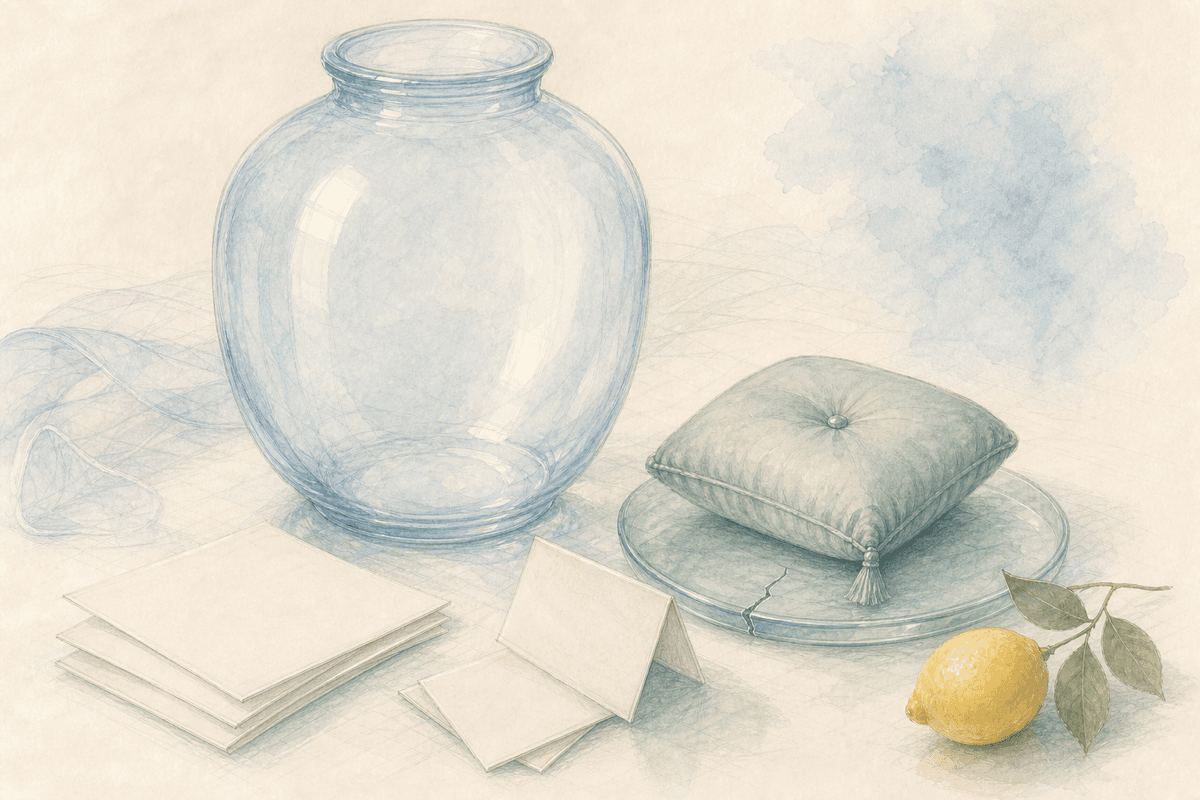A large premium form resting on delicate glass