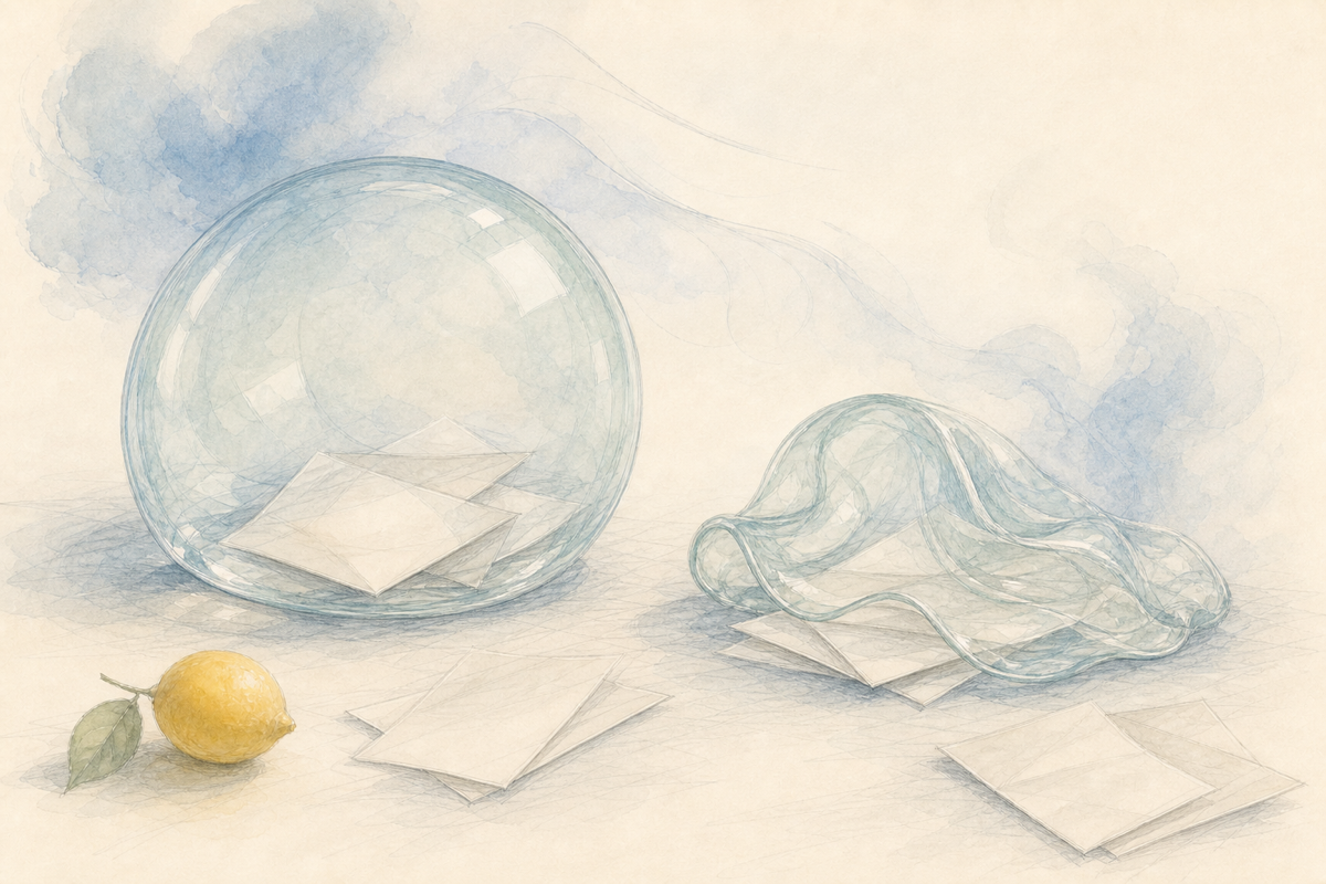 Glass shells after an event window has passed