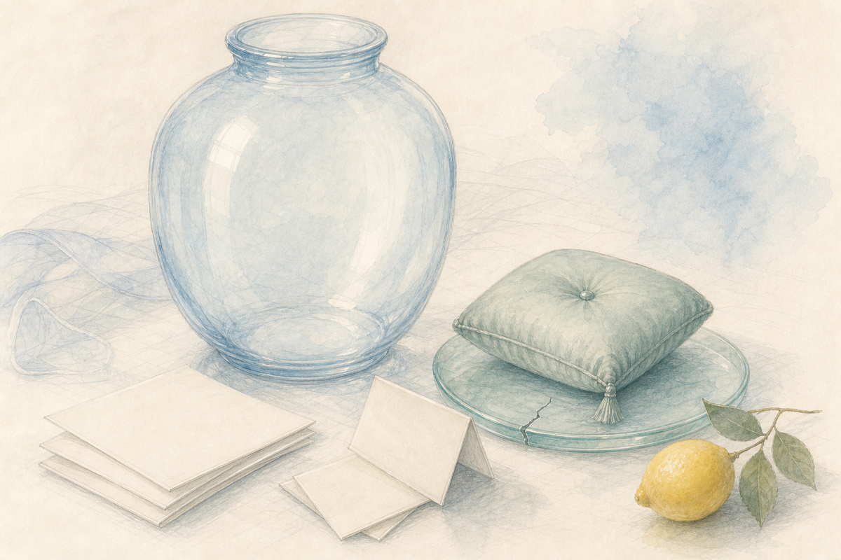 A large premium form resting on delicate glass