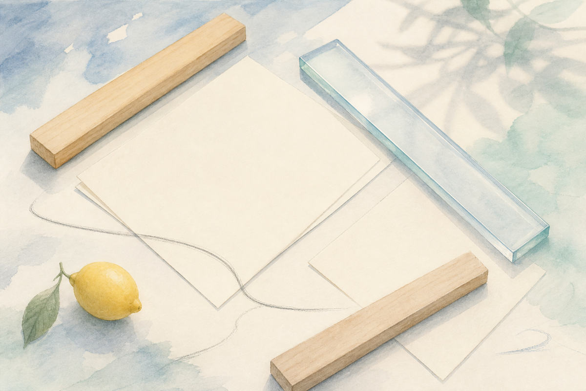 Three quiet rulers on a restless desk